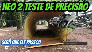 Drone DJI NEO 2 na trilha teste de precis&atilde;o e imagem do neo 2 passando em lugares muito apertado 