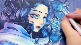 COPIC ART  | Lady Snow | With Washi Tape
