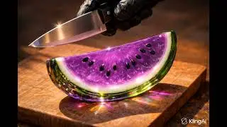Purple watermelon ASMR Ai fail😅 #asmr #ai #cuttingskills #aicuttingasmr #aifail #glassfruit 
