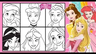 Disney PRINCESSES&nbsp;Faces&nbsp;Together&nbsp;Coloring&nbsp;Page&nbsp;ARIEL BELLE JASMINE CINDERELLA AURORA RAPUNZEL Fun