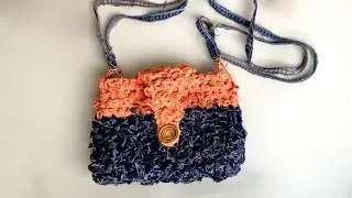 Look! How you can KNIT a DENIM BAG from OLD jeans  DIY