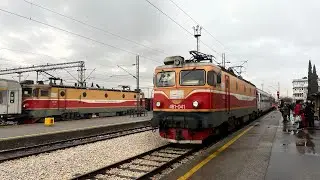 Trains at Podgorica railway station in the day time - March 2023