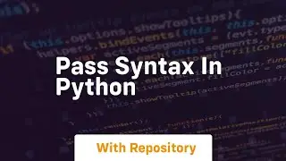pass syntax in python