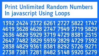Print Unlimited Random Numbers Using javascript Loops