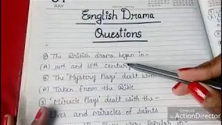 ENGLISH LITERATURE || ENGLISH DRAMA 🎭 || QUIZ || QUESTIONS
