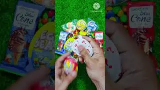 eggs unboxing kinder joy toy fun video rainbow colorful lollipops, cone chocolate.
