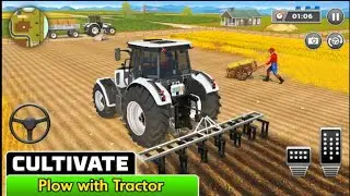 Indian tractors farming game 2025|| New  video tractor farming driving simulator - (Android games)