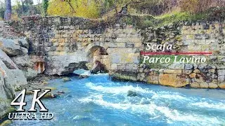Forgotten Stone Bridge & Ancient River Sounds | Relaxing Nature Ambience | Scafa | Parco Lavino | 4K