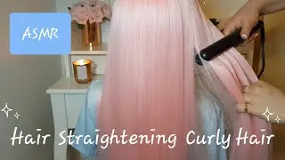 ASMR Hair Straightening - Curly To Straight - Brushing - Combing - Parting - Spray Sounds WHISPER