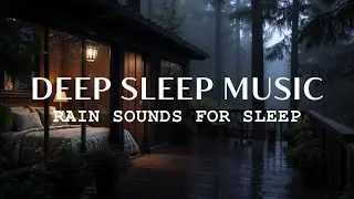 Rain at Cozy Cabin with Warm Light 🕯️ | Forest White Noise to Say Goodbye to Stress