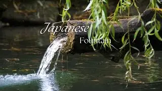 Japanese Fountain Oasis in a Lush Garden