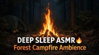 ASMR Campfire Sounds in Forest at Night | Relaxing Music for Sleep & Meditation