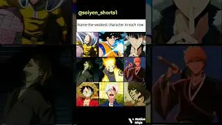 Name the weakest character in each row..|| [ Comment 🗿] #anime #shorts #fyp
