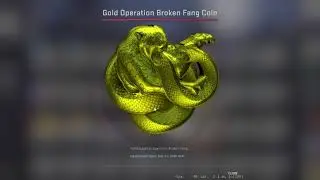 Gold operation broken fang coin
