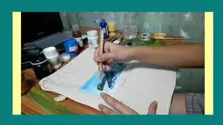 DIY String bag painting | Hand Painted Canvas Bag