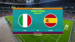 Italy vs Spain | UEFA EURO 2020 | Semi Final 1 | PES 2021 Simulation
