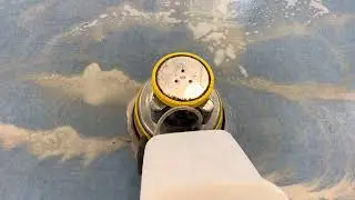 Transferring some nasty dirty VCT floors that have plenty of wax buildup.