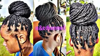 Single Braids on my daughter 💕 How did I do? #singlebraids #singles #braids #naturalhair