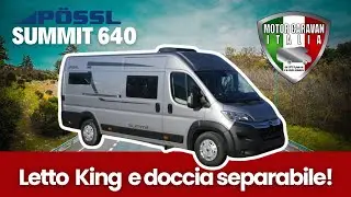 Pössl Summit 640: camera da letto King Size e bagno con doccia separabile