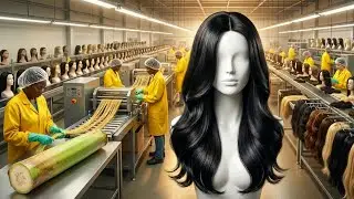 From Plantain Stem to Luxury Wigs: How FIBRE HAIR Wigs Are Made in Factory:  (Full Process)