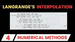lagrange's interpolation || Numerical methods