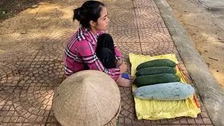 single mother: picking vegetables to sell at the market, cooking, taking care of children