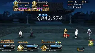[FGO] Samurai Remnant Collab Event Challenge Quest 4 Turns With Gilgamesh 