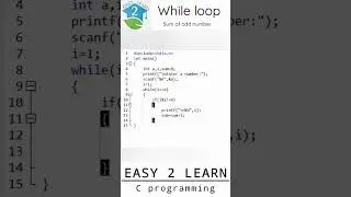sum of odd number c programming | #shorts #cprogramming #clanguage