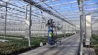 Robur spuitrobot verplaatsen met wagen