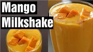 Mango Milkshake Recipe With Fresh Mango Pulp | Super Easy & Quick | Homemade Milkshake | Tasty Safar