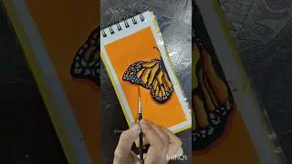 easy Gouche butterfly drawing #art  #shorts #viralshorts