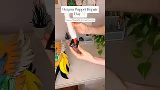Dragon Puppet Repair Day #paperart #papercrafts #paperdragon #shorts #trending #trend #foryou #short