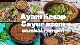 Hujan diluar, Tetap masak Ayam Kecap buat bekal || Sayur Asem untuk makan malam ala mommydians