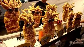 Taiwanese Giant Fried Squid and Japanese Crispy Long French Fries 🐙🥔🍟