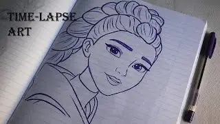 Rumi (K‑Pop Demon Hunters) Anime Art Time‑Lapse | Fan Art Drawing