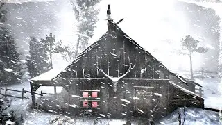 SNOWSTORM near lonely hut. Blowing wind. Howling wind. Cold winter sounds & White noise