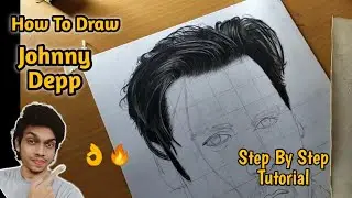 How To Draw Johnny Depp Sketch Step By Step Tutorial | How To Draw Hair | Johnny Depp #Drawing 👌🔥😍