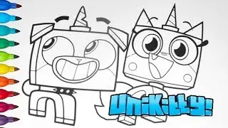 Como colorir o desenho Unigata e Puppycorn  // How to color Unikitty & Puppycorn Coloring Book Pages