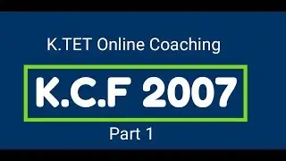 K.TET Category 3 |KCF 2007|K.TET online coaching
