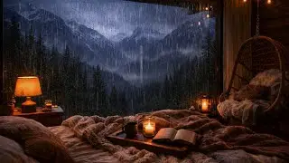 Forest Bedroom Rain at Night 🌧 | Ambience for Relax Deep Sleep fast