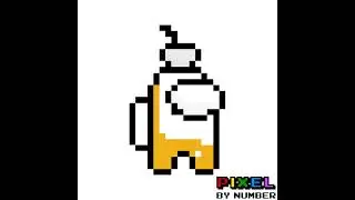 Among Us Apple Yellow Pixel Art