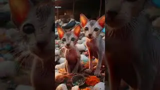 Poor orphan cat #1000subscriber #catlover #cat #cute #animals #sad  #cuteanimals #aiart #kitten