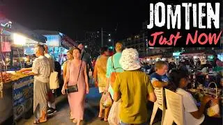 Just Now Jomtien After Dark 🇹🇭 | Evening Walk in Thailand