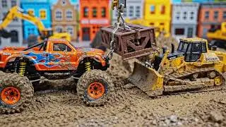 RC Truck & Bulldozer: Building a Massive Toy City! Mud & Teamwork