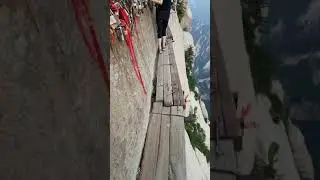 Walking on the Sky Plank in Huashan