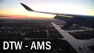 Detroit to Amsterdam on a Brand-New Delta A350 - Perfectly Timed Sunrise Landing