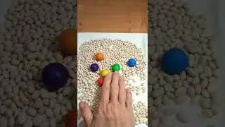 ASMR Marble Run | Red, Yellow, Blue, Green Orange and Violet Marbles