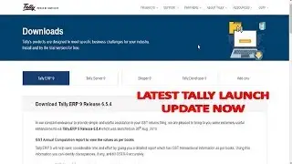 TALLY ERP9 6.5.4 - UPDATE TALLY - TALLY LATEST VERSION LAUNCH