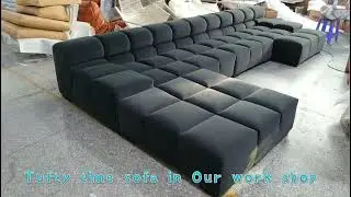 China designer furniture Factory black velvet Tufty time modular sofa replica