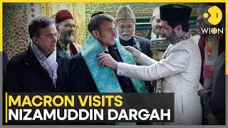 French President Macron enjoys Qawwali at Nizamuddin Dargah, Delhi | WION